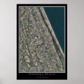 Poster Daytona Beach Floride De l'espace Carte Satellite (Devant)