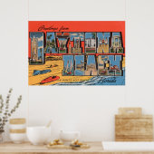 Poster Daytona Beach, Floride - Grandes Lettres Scènes (Cuisine)