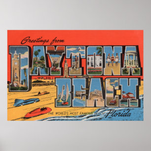 Poster Daytona Beach, Floride - Grandes Lettres Scènes
