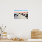 Poster Daytona Beach Floride Plage Scène avec Vintage Car (Cuisine)