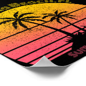 Poster Daytona Beach Palms de coucher de soleil rétro (Coin)