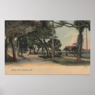 Poster Daytona, la Floride - vue de rue de plage