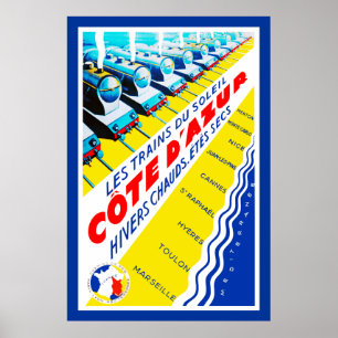 Poster d'Azur de Côte de ~ de Les Trains du Soleil