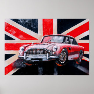 Poster DB5 Sport Car Union Jack