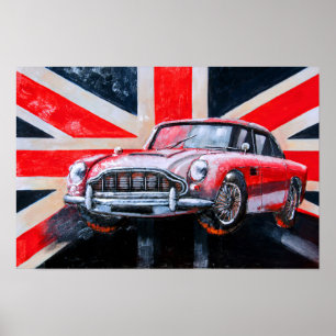 Poster DB5 Sport Car Union Jack