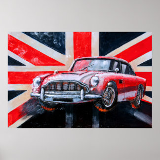 Poster DB5 Sport Car Union Jack
