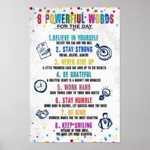 Poster de 8 mots puissants
