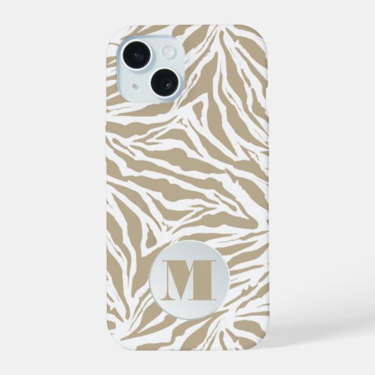 Poster de animal beige monogramme (Verso)