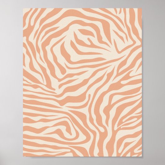 Poster de animal Beige Zebra Stripes (Devant)