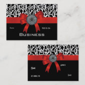 Poster de animal carte de visite noir blanc rouge  (Devant / Derrière)
