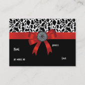 Poster de animal carte de visite noir blanc rouge  (Dos)