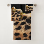 Poster de animal Cheetah Leopard Black & Gold Bow (En situation)
