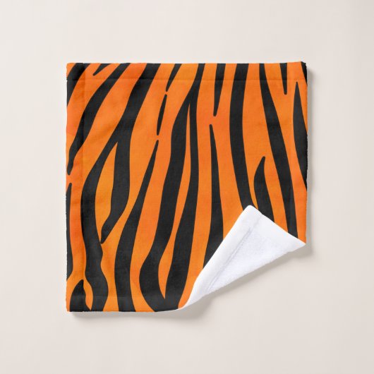 Poster de animal de bandes de tigres noirs orange  (Gant de toilette)