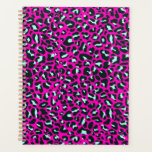 Poster de animal de Cheetah Leopard rose moderne<br><div class="desc">Toujours tendance rose chaud couleur solide. Safari sauvage et poster de animal de jungle. Chic et moderne,  chic petit guépard,  léopard poster de animal en couleur blanche et pastel menthe et rose. Petit poster de animal léopard de guépard.</div>