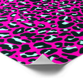 Poster de animal de Cheetah Leopard rose moderne (Coin)