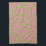 Poster de animal de Motif moderne vert rose léopar<br><div class="desc">Décorez votre cuisine avec cette serviette cool. Faites un grand cadeau de ménage,  d'anniversaire ou de mariage! Vous pouvez le customiser et ajouter du texte. Consultez ma boutique pour plus de couleurs et de motifs !</div>