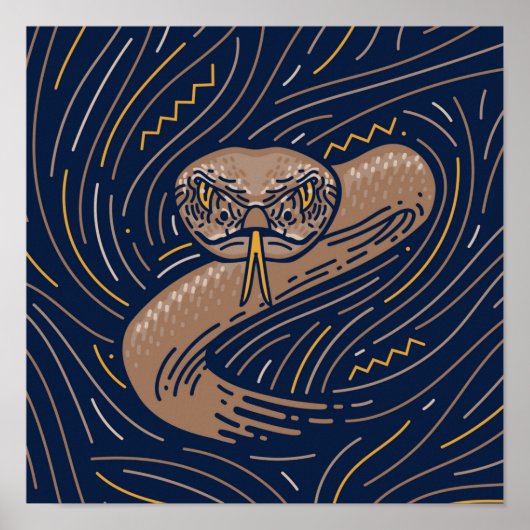Poster de animal de serpent Zodiac | Impression de (Devant)