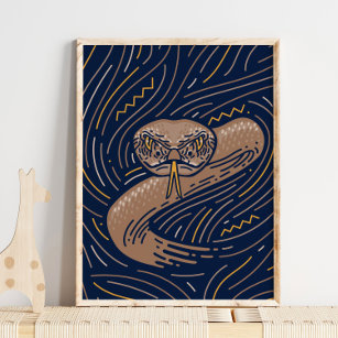 Poster de animal de serpent Zodiac   Impression de