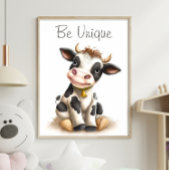 Poster de animal de vache bébé mignon