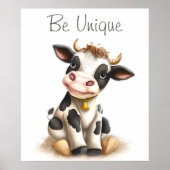 Poster de animal de vache bébé mignon (Devant)