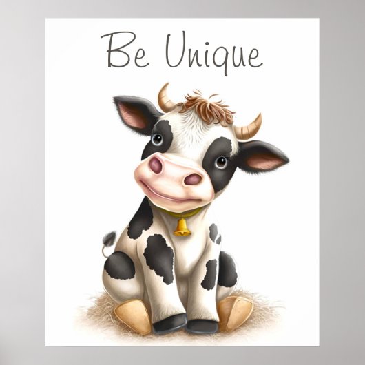 Poster de animal de vache bébé mignon (Devant)