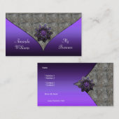 Poster de animal fleuri violet carte de visite  (Devant / Derrière)