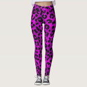 Poster de animal Gold Purple Black Leggings (Devant)