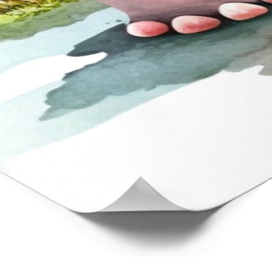 Poster de animal Hippo bébé mignon (Coin)