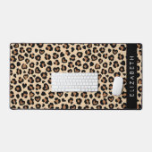 Poster de animal, Léopard Brown, Coeurs, Votre Nom (Clavier et souris)