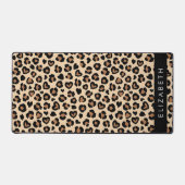 Poster de animal, Léopard Brown, Coeurs, Votre Nom (Recto)