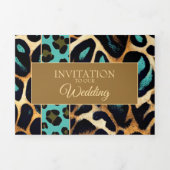 POSTER DE ANIMAL LEOPARD - Carte d'invitation (Page de couverture)