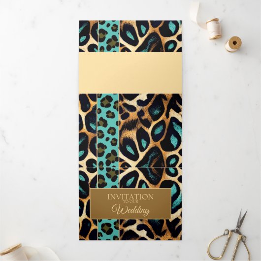 POSTER DE ANIMAL LEOPARD - Carte d'invitation (Extérieur)