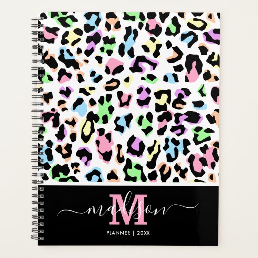 Poster de animal Leopard Chic Monogramme 2026 (Devant)