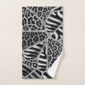 Poster de animal - Leopard et Zebra - argent (Serviette à main)