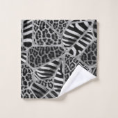Poster de animal - Leopard et Zebra - argent (Gant de toilette)