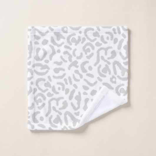 Poster de animal léopard gris clair moderne (Gant de toilette)