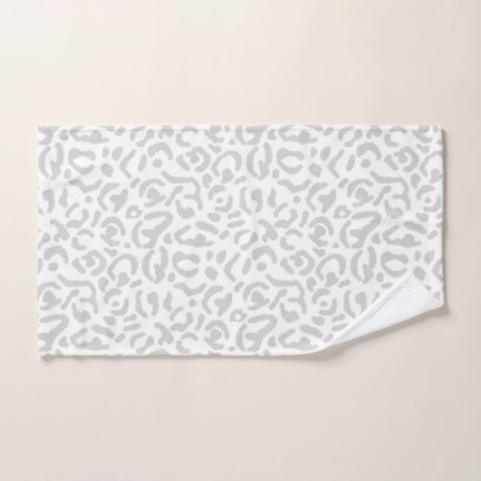Poster de animal léopard gris clair moderne (Serviette à main)