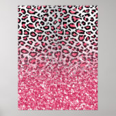 poster de animal leopard rose fleur à la mode (Devant)