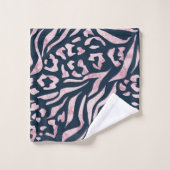 Poster de animal, léopard, tigre, bleu, rose, peau (Gant de toilette)