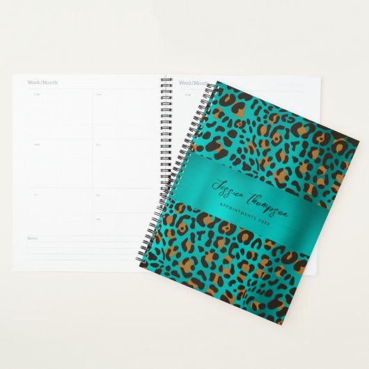 Poster de animal Leopard Turquoise Turquoise (Devant avec enveloppe)