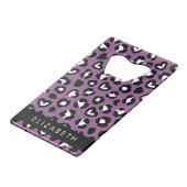 Poster de animal, Léopard Violet, Coeurs, Votre No (Dos Angle)