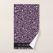 Poster de animal, Léopard Violet, Coeurs, Votre No (Serviette à main)