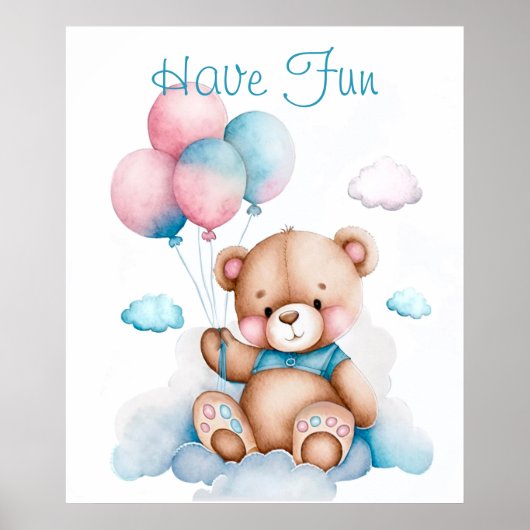 Poster de animal mignon Ours Teddy (Devant)