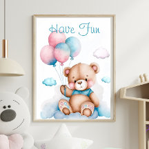 Poster de animal mignon Ours Teddy