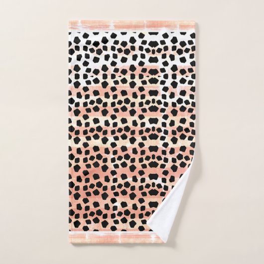 Poster de animal noir et rose (Serviette à main)