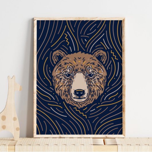 Poster de animal Ours Brown Zodiac | Impression Wo