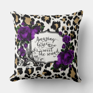Poster de animal Purple Floral Paris Coussin