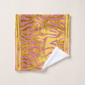 Poster de animal, rayures de tigre en or, blush, b (Gant de toilette)