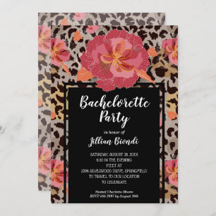 Poster de animal rose Floral Invitations de Bachel