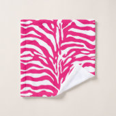 Poster de animal sauvage, zèbre à Fuchsia rose et (Gant de toilette)